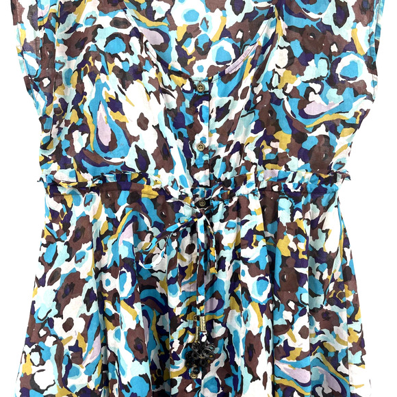 Diane von Furstenberg Marina Dress Size Small Swim Cover Up Tunic Blue White - Picture 4 of 16